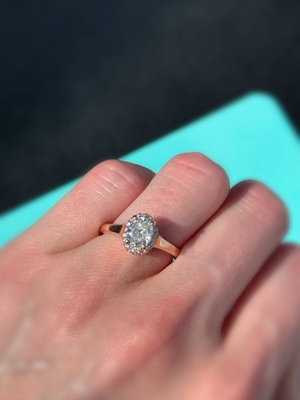 Gabriel & Co 14k rose gold 1.12CTW natural Oval Diamond Engagement ring sz 4.5 - Picture 2 of 12